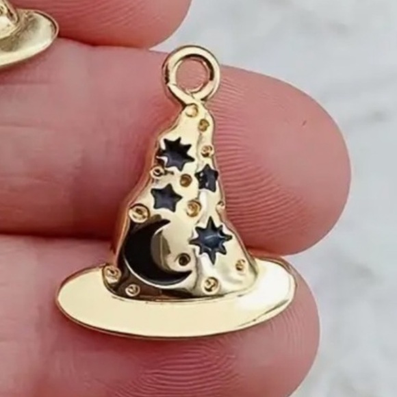 Witch Hat Enamel Alloy Dangle Charm Earring - Picture 3 of 3